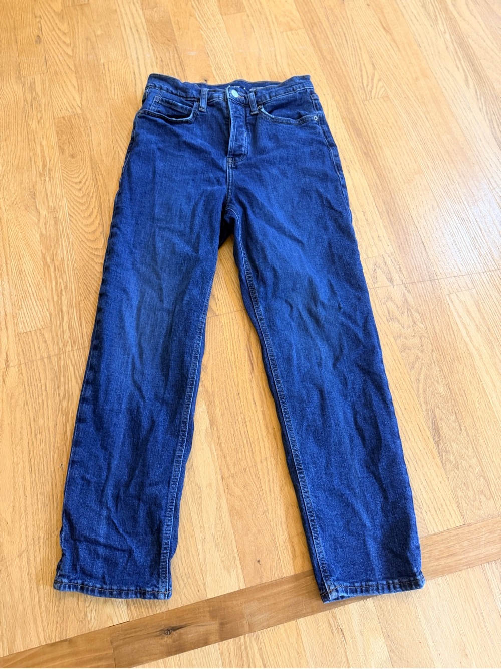 Ladies Size 4 "Old Navy" Ski Hi Straight extra high-rise Deep Blue Jeans GUC